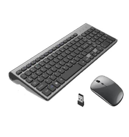 Kit Teclado Mouse Smart Sem Fio 2.4g Recarregável Bateria Wireless USB - New Menor preço em Kit Teclado Mouse Smart Sem Fio 2.4g Recarregável Bateria Wireless USB - New