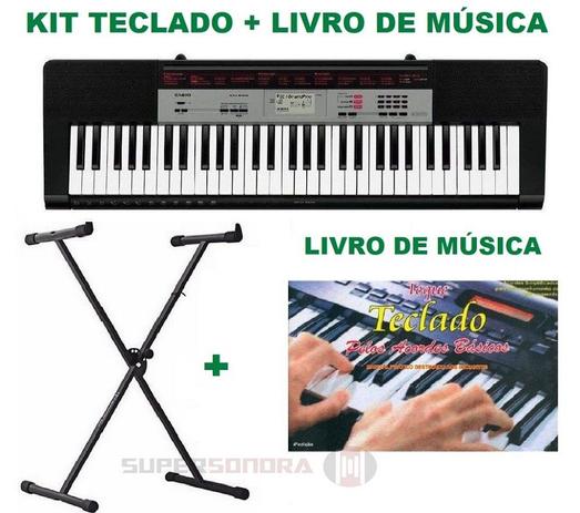 Kit Teclado Musical CASIO CTK-1500 + Livro de Música para Iniciantes + Suporte em X Menor preço em Kit Teclado Musical CASIO CTK-1500 + Livro de Música para Iniciantes + Suporte em X