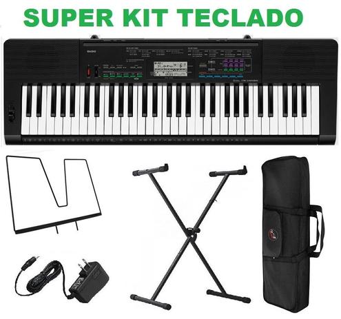 Kit Teclado Musical Digital CTK-3400 Casio 61 teclas Menor preço em Kit Teclado Musical Digital CTK-3400 Casio 61 teclas