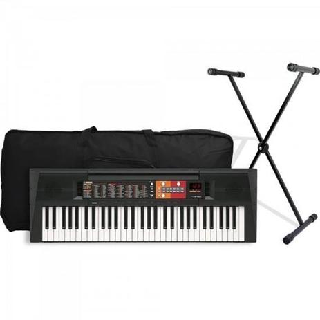 Kit Teclado Musical Yamaha PSR-F51 61 Teclas Suporte Capa Fonte Bivolt Menor preço em Kit Teclado Musical Yamaha PSR-F51 61 Teclas Suporte Capa Fonte Bivolt