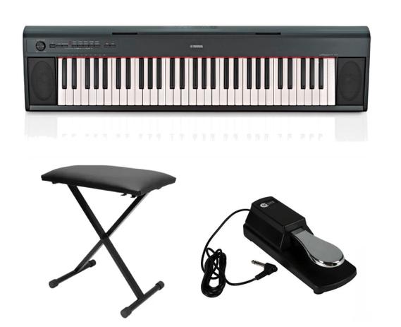 Kit Teclado Yamaha NP12 com Banqueta e 