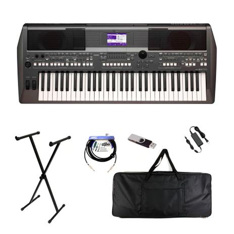 Kit Teclado Yamaha Psr-s670-bra + Pen Drive Samplers Menor preço em Kit Teclado Yamaha Psr-s670-bra + Pen Drive Samplers