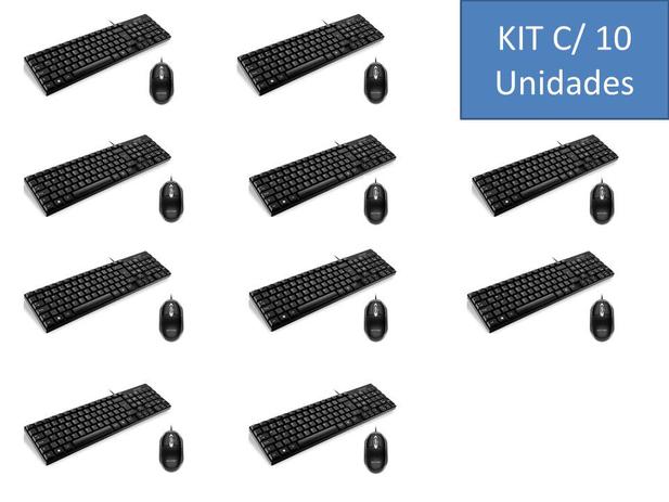 Kit Teclados e Mouses 10 unidades Multilaser Mo179 Tc193 Preto Menor preço em Kit Teclados e Mouses 10 unidades Multilaser Mo179 Tc193 Preto