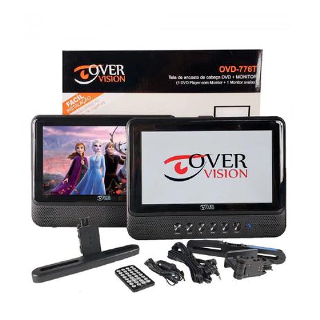 KIT TELA ENCOSTO 7" LCD TOUCH BUTTON DVD USB SD MP3 12V OVERVISION ( 1 Tela com DVD e 1 Tela Escrava) MON0002 Preta Menor preço em KIT TELA ENCOSTO 7" LCD TOUCH BUTTON DVD USB SD MP3 12V OVERVISION ( 1 Tela com DVD e 1 Tela Escrava) MON0002 Preta