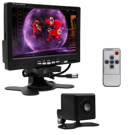 Kit Tela Monitor LCD Portátil 7” Com Controle Remoto + Câmera Ré Tripla Visão Colorida Preta - Prime é boa?