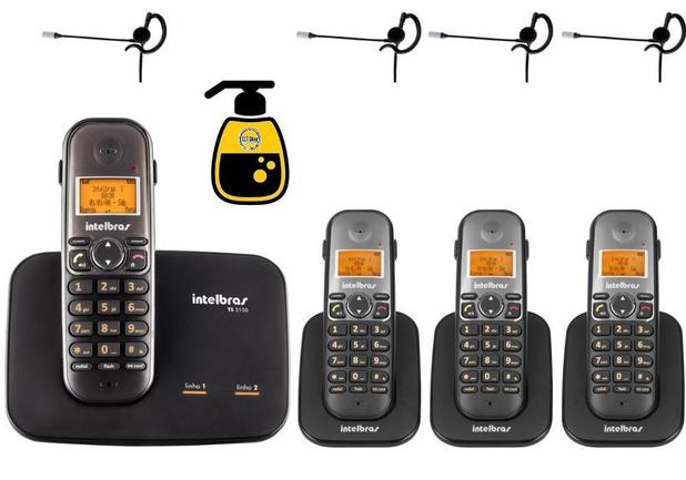 Kit Telefone Fixo sem fio 2 Linhas Com 3 Ramal Bina Headset - Intelbras Menor preço em Kit Telefone Fixo sem fio 2 Linhas Com 3 Ramal Bina Headset - Intelbras