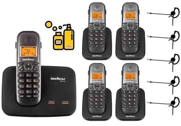 Kit Telefone Fixo sem fio 2 Linhas Com 4 Ramal Bina Headset - Intelbras Menor preço em Kit Telefone Fixo sem fio 2 Linhas Com 4 Ramal Bina Headset - Intelbras