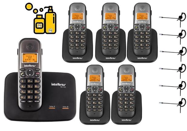 Kit Telefone Fixo sem fio 2 Linhas Com 5 Ramal Bina Headset - Intelbras Menor preço em Kit Telefone Fixo sem fio 2 Linhas Com 5 Ramal Bina Headset - Intelbras