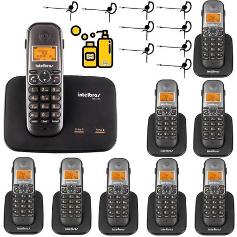 Kit Telefone Fixo sem fio 2 Linhas Com 8 Ramal Bina Headset - Intelbras Menor preço em Kit Telefone Fixo sem fio 2 Linhas Com 8 Ramal Bina Headset - Intelbras