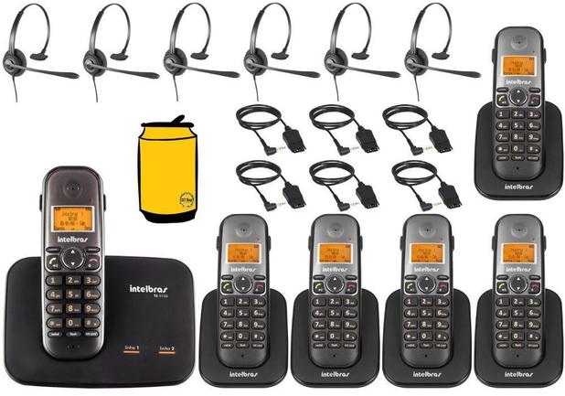 Kit Telefone Fixo Sem Fio Com Bina 2 Linhas 5 Ramal Headset - Intelbras Menor preço em Kit Telefone Fixo Sem Fio Com Bina 2 Linhas 5 Ramal Headset - Intelbras