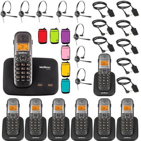 Kit Telefone Fixo Sem Fio Com Bina 2 Linhas 7 Ramal Headset - Intelbras Menor preço em Kit Telefone Fixo Sem Fio Com Bina 2 Linhas 7 Ramal Headset - Intelbras