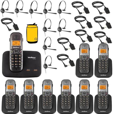 Kit Telefone Fixo Sem Fio Com Bina 2 Linhas 8 Ramal Headset - Intelbras Menor preço em Kit Telefone Fixo Sem Fio Com Bina 2 Linhas 8 Ramal Headset - Intelbras