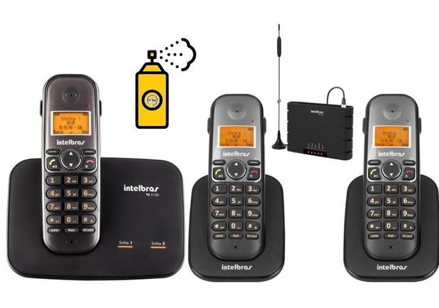 Kit Telefone Sem Fio 2 Linhas Com 2 Ramal Bina Entrada Chip - Intelbras Menor preço em Kit Telefone Sem Fio 2 Linhas Com 2 Ramal Bina Entrada Chip - Intelbras