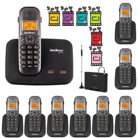 Kit Telefone Sem Fio 2 Linhas Com 7 Ramal Bina Entrada Chip - Intelbras Menor preço em Kit Telefone Sem Fio 2 Linhas Com 7 Ramal Bina Entrada Chip - Intelbras