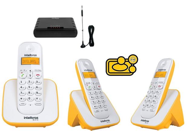 Kit Telefone sem fio Com 2 Ramal Bina e Entrada para chip - Intelbras Menor preço em Kit Telefone sem fio Com 2 Ramal Bina e Entrada para chip - Intelbras