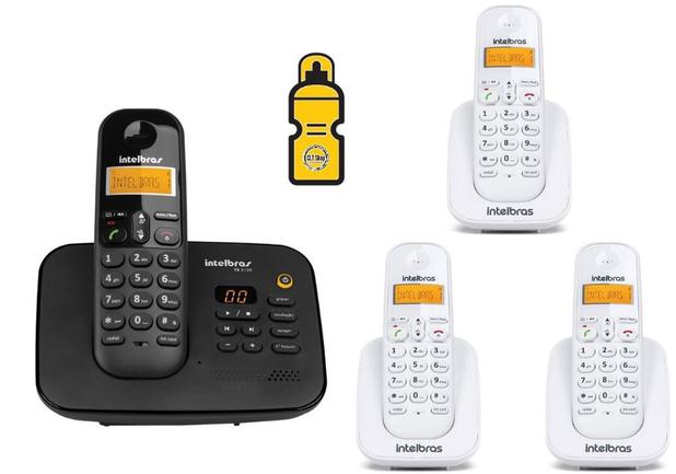Kit Telefone sem fio Com 3 Ramal Loja Escritorio Consultorio - Intelbras Menor preço em Kit Telefone sem fio Com 3 Ramal Loja Escritorio Consultorio - Intelbras
