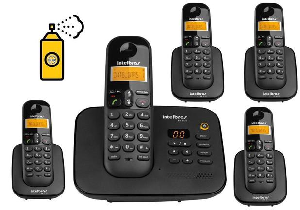 Kit Telefone sem fio Com 4 Ramal Loja Escritorio Consultorio - Intelbras Menor preço em Kit Telefone sem fio Com 4 Ramal Loja Escritorio Consultorio - Intelbras