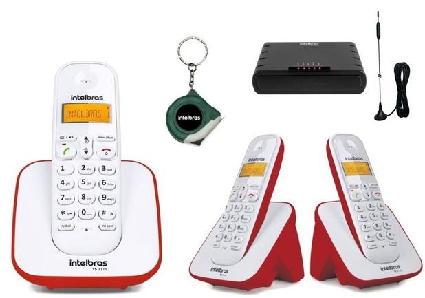 Menor preço em Kit Telefone sem fio TS 3110 Com 2 Ramal e Entrada para chip - Intelbras