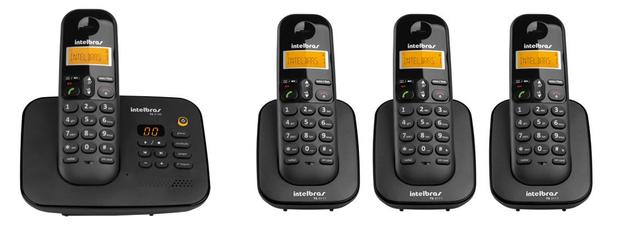 Kit Telefone Sem Fio Ts 3130 + 3 Ramais Ts 3111 Intelbras Menor preço em Kit Telefone Sem Fio Ts 3130 + 3 Ramais Ts 3111 Intelbras