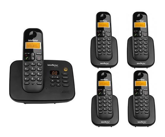 Kit Telefone Sem Fio Ts 3130 + 4 Ramais Ts 3111 Intelbras Menor preço em Kit Telefone Sem Fio Ts 3130 + 4 Ramais Ts 3111 Intelbras