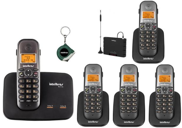 Kit Telefone Sem Fio TS 5150 Com 4 Ramal Bina e Entrada Chip - Intelbras Menor preço em Kit Telefone Sem Fio TS 5150 Com 4 Ramal Bina e Entrada Chip - Intelbras