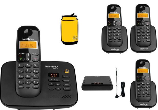 Kit Telefone TS 3130 Com 3 Ramal bina e entrada chip celular - Intelbras Menor preço em Kit Telefone TS 3130 Com 3 Ramal bina e entrada chip celular - Intelbras