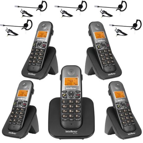Kit Telefone TS 5120 + 4 Ramal TS 5121 + 5 Headset Intelbras Menor preço em Kit Telefone TS 5120 + 4 Ramal TS 5121 + 5 Headset Intelbras