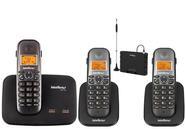 Kit Telefone TS 5150 + 2 Ramal + Slim 3G celular Intelbras Menor preço em Kit Telefone TS 5150 + 2 Ramal + Slim 3G celular Intelbras