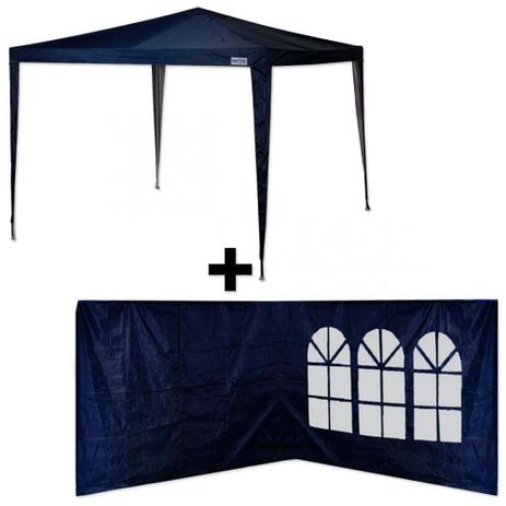 Kit Tenda de Encaixe Base e Topo 3m X 3m Poliester Oxford Azul com 2 Paredes Mor Menor preço em Kit Tenda de Encaixe Base e Topo 3m X 3m Poliester Oxford Azul com 2 Paredes Mor