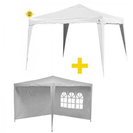 Kit Tenda Gazebo Branca 3x3 Mts + 2 Paredes Laterais Branca Bel Menor preço em Kit Tenda Gazebo Branca 3x3 Mts + 2 Paredes Laterais Branca Bel