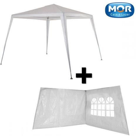 Kit Tenda Gazebo de Encaixe Branca 2,40 M X 3 M + 2 Paredes Mor Menor preço em Kit Tenda Gazebo de Encaixe Branca 2,40 M X 3 M + 2 Paredes Mor