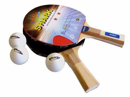 Kit Tênis De Mesa Raquetes E Bolinhas Klopf Shark Menor preço em Kit Tênis De Mesa Raquetes E Bolinhas Klopf Shark