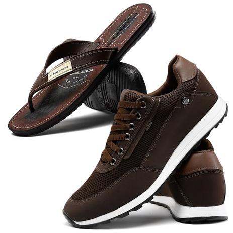Kit Tênis Masculino Sapatênis Casual Conforto com Chinelo Leve Ferraretto -  Calçados Masculinos - Magazine Luiza