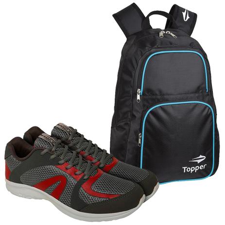 Kit Tênis Pride Cinza Rainha com Mochila Training Azul - Topper Menor preço em Kit Tênis Pride Cinza Rainha com Mochila Training Azul - Topper