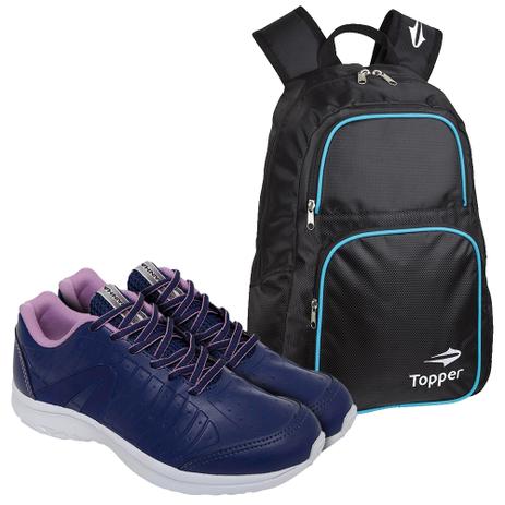 Kit Tênis Set Marinho Rainha com Mochila Training Azul - Topper Menor preço em Kit Tênis Set Marinho Rainha com Mochila Training Azul - Topper