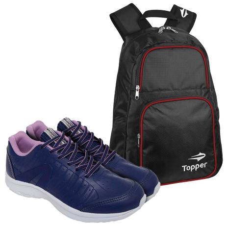 Kit Tênis Set Marinho Rainha com Mochila Training Vermelha - Topper Menor preço em Kit Tênis Set Marinho Rainha com Mochila Training Vermelha - Topper