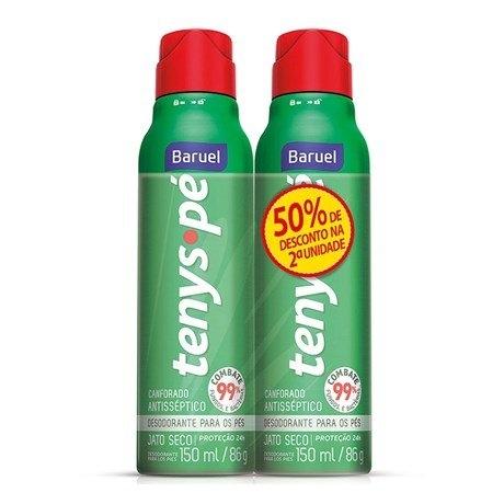 Kit Tenys Pe Baruel 2 Jato Seco Canforado 86G Menor preço em Kit Tenys Pe Baruel 2 Jato Seco Canforado 86G