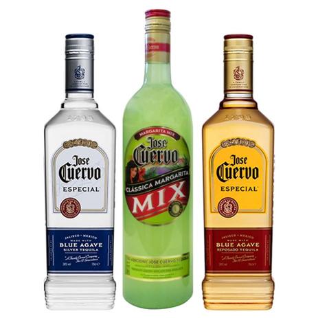 Menor preço em Kit Tequila Jose Cuervo Prata + Tequila Ouro + Margarita Mix