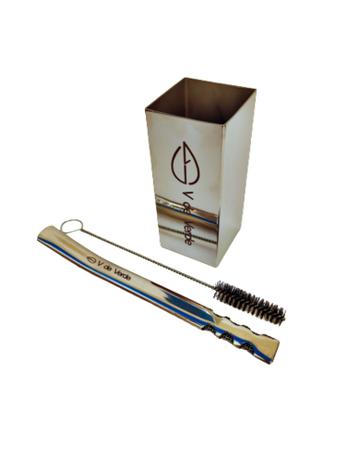 KIT TERERÉ POLIDO INOX Bomba TELA + Copo Cuia QUADRADO - V de Verde Menor preço em KIT TERERÉ POLIDO INOX Bomba TELA + Copo Cuia QUADRADO - V de Verde