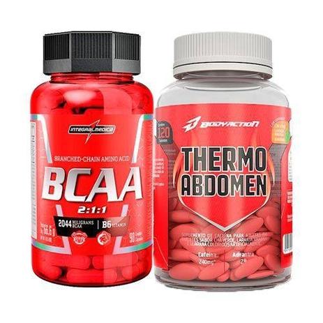 Kit Thermo Abdomen 120 Tabletes + Bcaa 2:1:1 90 Cápsulas - Integralmedica Menor preço em Kit Thermo Abdomen 120 Tabletes + Bcaa 2:1:1 90 Cápsulas - Integralmedica
