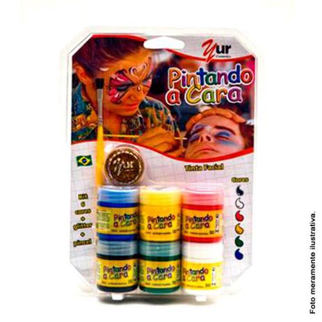 Kit Tinta Liquida 6 Cores de 15 ml com Pincel e Pote Glitter - Color Make - Yur color make Menor preço em Kit Tinta Liquida 6 Cores de 15 ml com Pincel e Pote Glitter - Color Make - Yur color make
