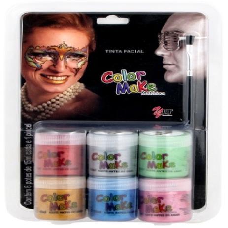 Kit Tinta Liquida Metalica com 6 Cores e Pincel - Yur color make Menor preço em Kit Tinta Liquida Metalica com 6 Cores e Pincel - Yur color make