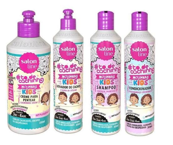 Kit To De Cachinho Shampoo Condicionador Creme De Pentear E Ativador De Cachos Salon Line Kit De Tratamento Para Cabelos Magazine Luiza