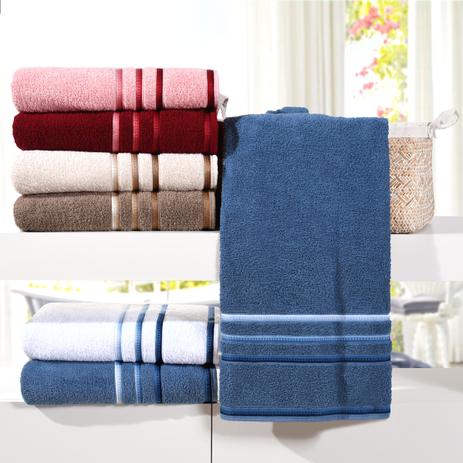 Kit Toalha Banhão Yasmin 78cm x 1,50m Azul Infinity - 4 unidades - Bene casa Menor preço em Kit Toalha Banhão Yasmin 78cm x 1,50m Azul Infinity - 4 unidades - Bene casa