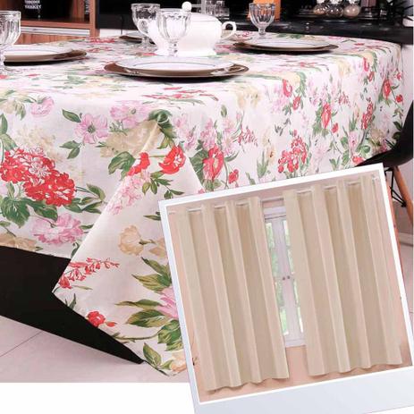 Kit Toalhas de Mesa Cook Impermeável 140x 140cm + Cortina PVC 280x1,60cm - Cor 02/Palha - Paulo cezar enxovais é boa?