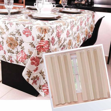 Kit Toalhas de Mesa Cook Impermeável 200x 140cm + Cortina PVC 280x1,60cm - Cor 06/Palha - Paulo cezar enxovais é boa?