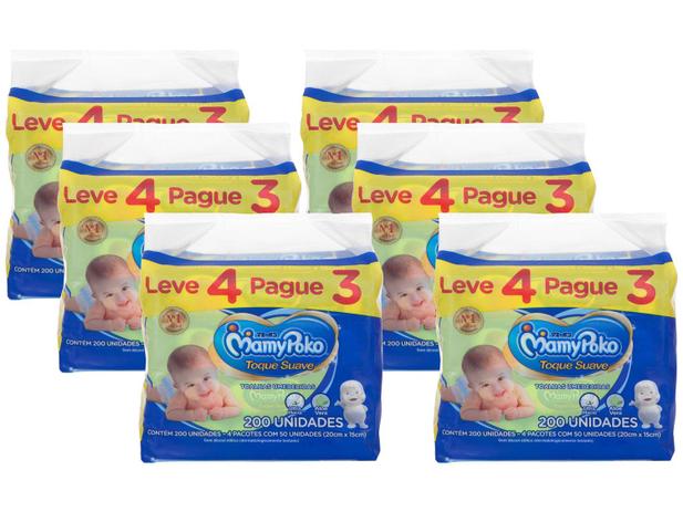 Kit Toalhas Umedecidas Antisséptico - MamyPoko Toque Macio 6 Pacotes Menor preço em Kit Toalhas Umedecidas Antisséptico - MamyPoko Toque Macio 6 Pacotes