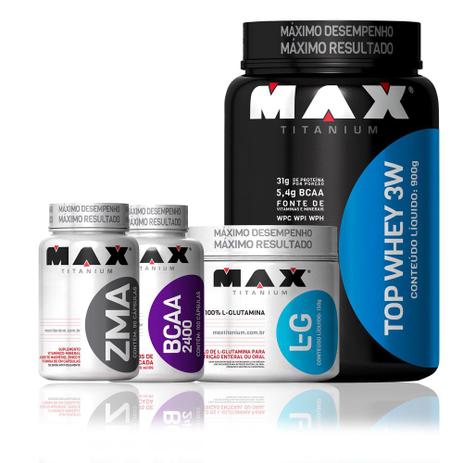 Kit Top Whey 3W + Glutamina 100g + Bcaa + Zma - Max - Max titanium é boa?