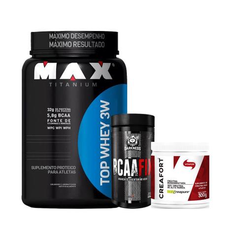 Kit Top Whey 3w Maracujá mousse +Bcaa Fix 120+ Creafort - K-fit é ruim? Kit Top Whey 3w Maracujá mousse +Bcaa Fix 120+ Creafort - K-fit é boa?