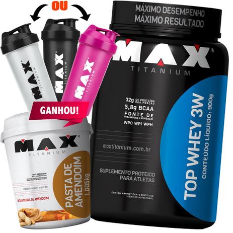 Kit Top Whey 3w + Pasta Amendoim + Coquetelei - Max Titanium é boa?